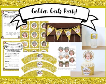 DIY Golden Girls Party Decorations Set – Printable Birthday, Retirement (Digital File)