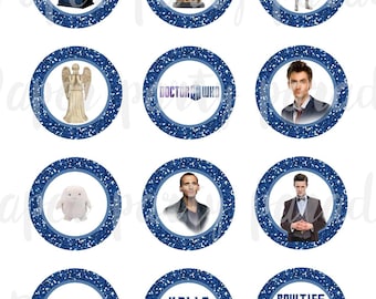 DIY Dr. Who Party Cupcake Toppers- Gift Tags- TARDIS- INSTANT download, digital file, print at home, birthday party, wedding, Doctor Who