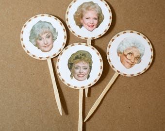 Golden Girls DIY Printable Cupcake Toppers or Gift Tags- Dorothy- Blanche- Rose- Sophia- Golden Girls Party- Birthday Party- Reunion