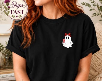 Comfort Colors Dr. Pepper, Coke, Diet Coke Ghost Shirt, Coquette Halloween Tee, Cute Ghost Shirt, Soda Lover Gift, Gift for Friend