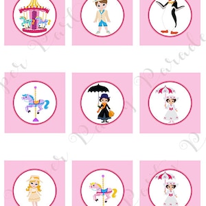 Mary Poppins Party: Printable Cupcake Toppers or Gift Tags (DIY)