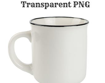 Mockup-sjabloon mok, png, witte keramische mok mockup