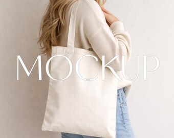 Mockup draagtas, canvas draagtas, boho-shoppingtas