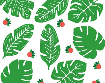 Tropische blad clipart, groene blad vector (SVG, PNG, EPS)