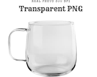 Transparante glazen beker, glazen mok (png)