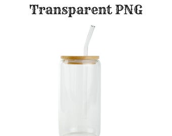 Mockup bekerglas, mockup glazen blikje, mockup sipperglas, mockup ijskoffie, mockup Libbey-blikje (PNG)