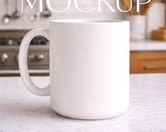 Mockup witte mok, 11 oz. Mockup keramische mok, witte koffiemok, digitale jpeg