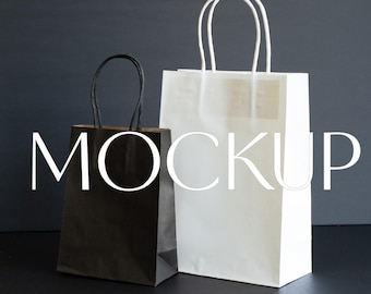 Mockup papieren zak, mockup papieren cadeauzakje, verpakkingsdisplay voor logo-branding en patroonontwerp JPG