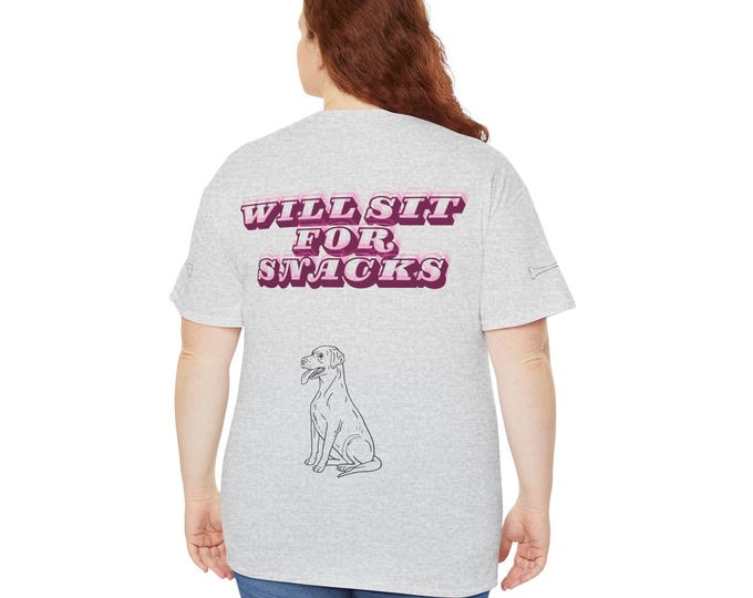Sitting dog "Will Sit for Snacks" T-Shirt