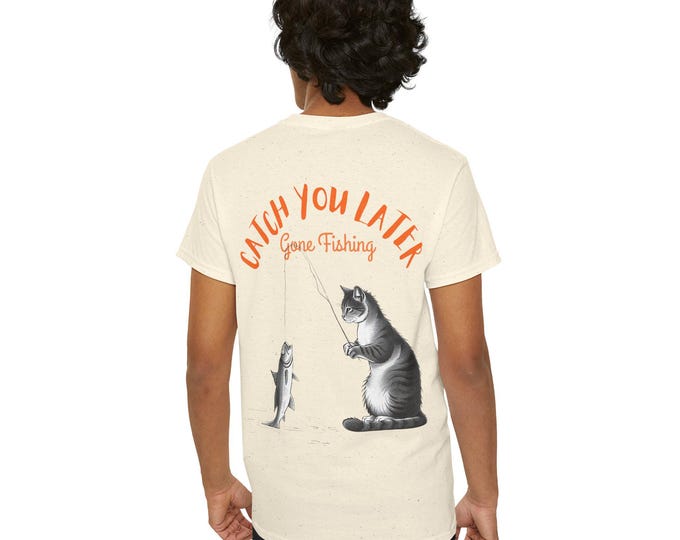 Fishing Cat "Catch You Later, Gone Fishing" T-Shirt