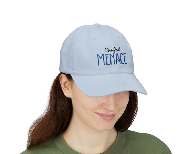 Bold Blue "Certified Menace" Classic Cap