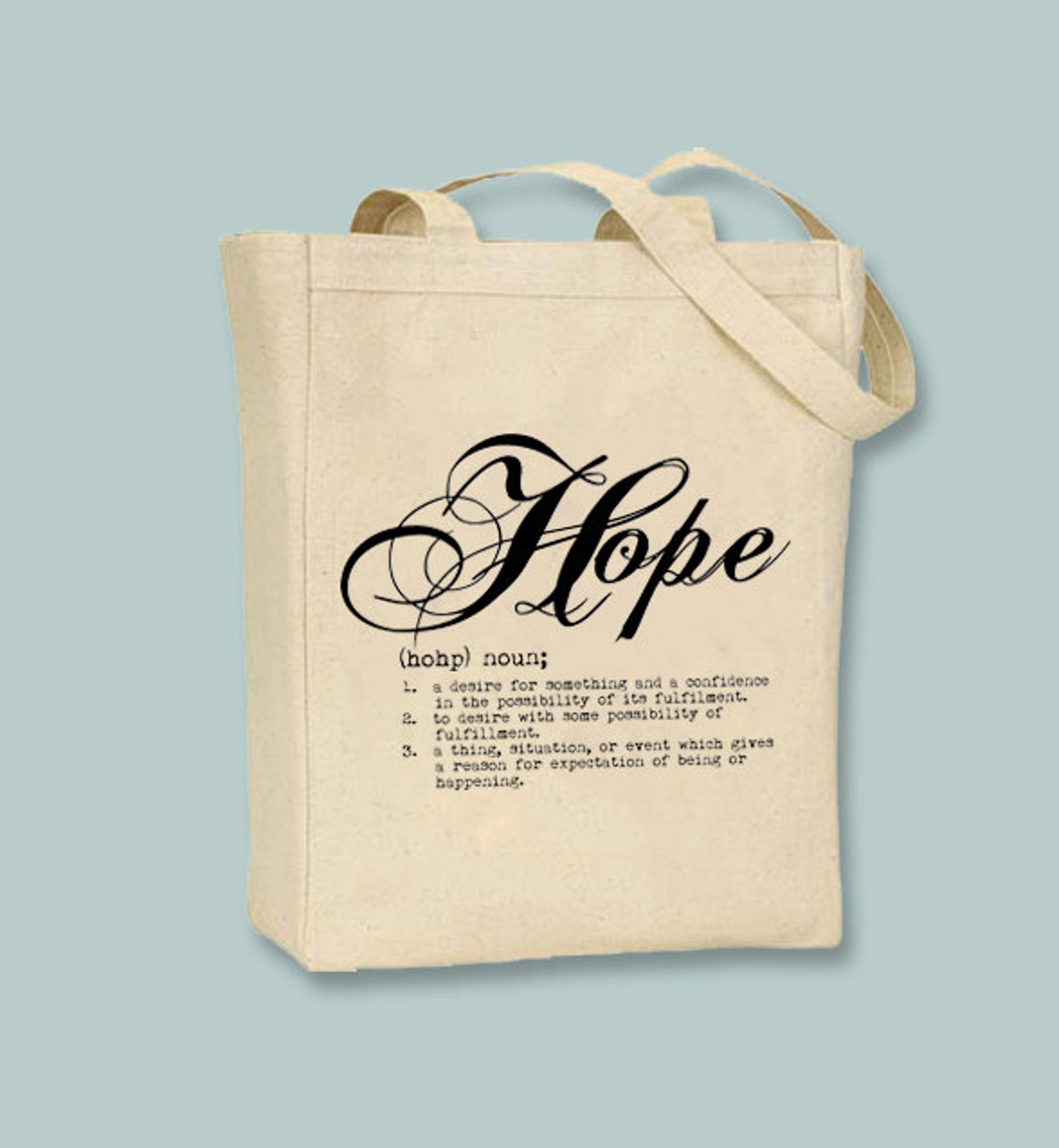 Definition Hope Typography Illustration Canvas Tote - Etsy