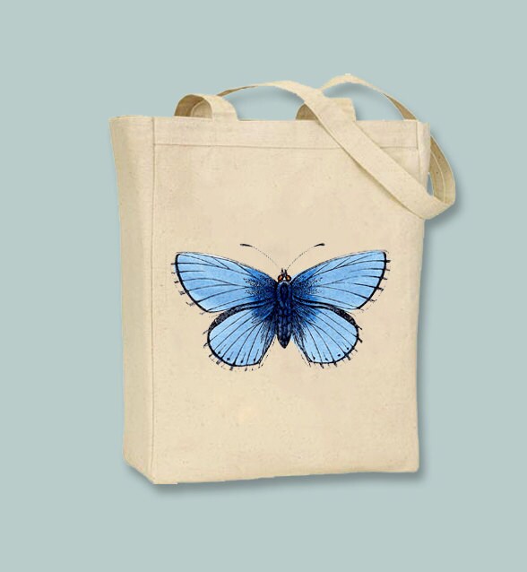 Beautiful Vintage Blue Butterfly Canvas Tote Selection of - Etsy