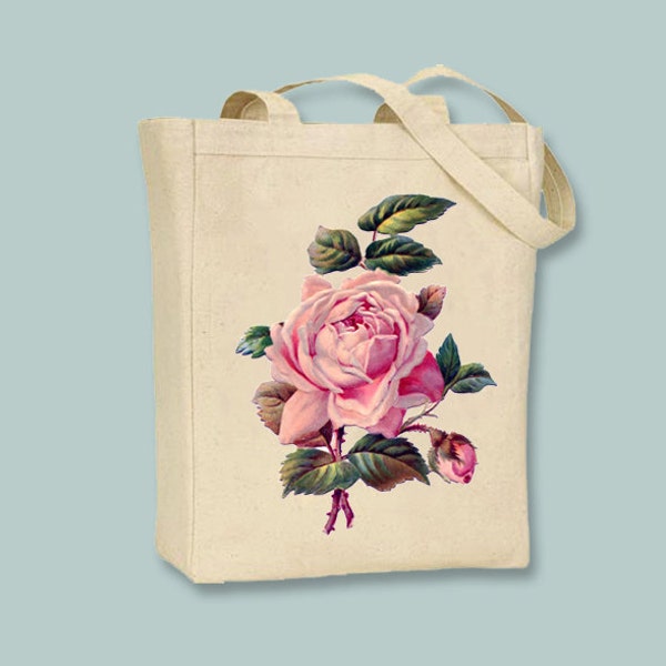 Vintage Watercolor Pink Rose Flower Print Backpack