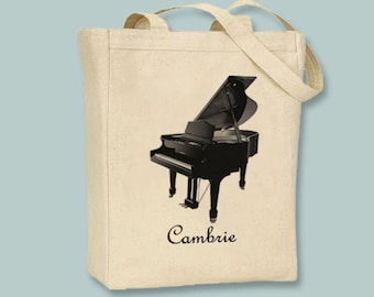 Grand Piano Canvas Tote - Selection of sizes and personalization available (pictured, and 1 dollar extra)