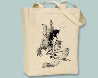 Beautiful Fairy Vintage Illustration Canvas Tote -- Selection of  sizes available