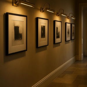 Solid Brass Picture Light – Gallery Wall Art Lamp, Plug-In/Hardwired image 9