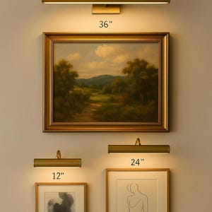 Solid Brass Picture Light – Gallery Wall Art Lamp, Plug-In/Hardwired image 10