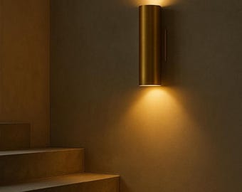brass wall sconce solid brass up down cylinder light