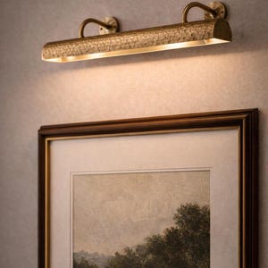 Hand-Hammered Solid Brass Picture Light | Gallery Art Lighting