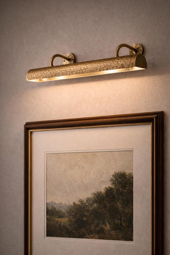Hand-Hammered Solid Brass Picture Light | Gallery Art Lighting