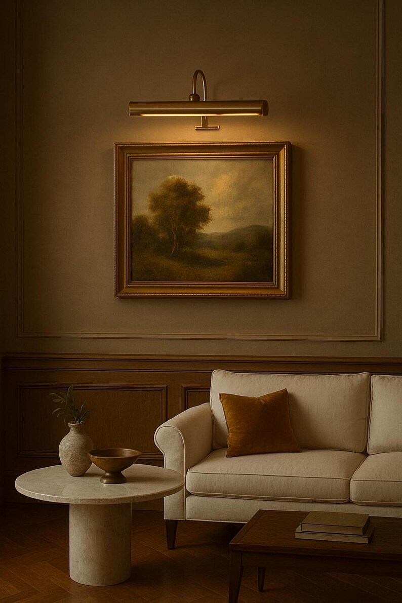 Solid Brass Picture Light – Gallery Wall Art Lamp, Plug-In/Hardwired image 13