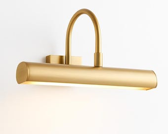 Solid Brass Picture Light – Gallery Wall Art Lamp, Plug-In/Hardwired