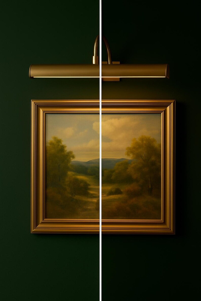 Solid Brass Picture Light – Gallery Wall Art Lamp, Plug-In/Hardwired image 6