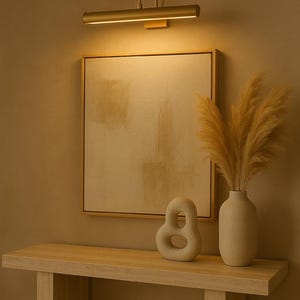 Solid Brass Picture Light – Gallery Wall Art Lamp, Plug-In/Hardwired image 3
