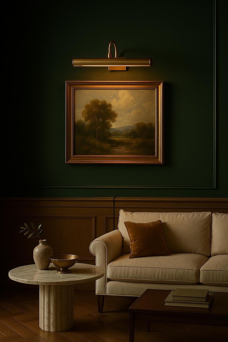 Solid Brass Picture Light – Gallery Wall Art Lamp, Plug-In/Hardwired image 14
