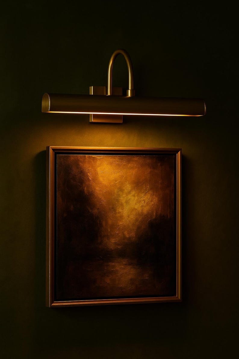 Solid Brass Picture Light – Gallery Wall Art Lamp, Plug-In/Hardwired image 5