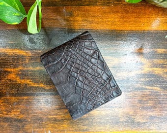 Handmade Louisiana Wild Gator Bifold Wallet | Minimalist Mens Leather Gift