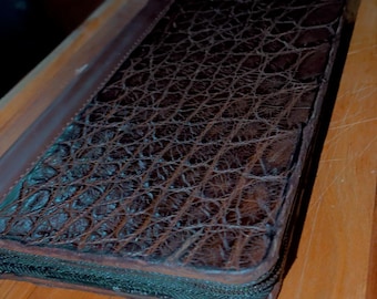 Äkta Cajun Alligator Leather Padfolio • Louisiana Surfplatta & iPad Hållare • Tillverkad i USA