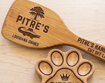 Handbränd cypress Roux-paddel | Specialdesignat köksredskap från Louisiana