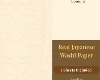 Real Japanese Washi Paper Ivory, Single Sheet Digital Background, Printable Scanned Washi, 300 DPI A4, Instant Download