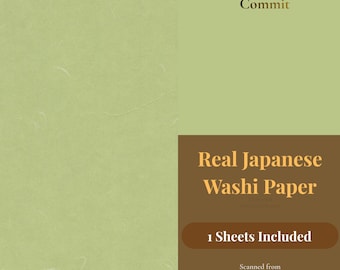 Real Japanese Washi Paper Sage Green, Single Sheet Digital Background, Printable Scanned Washi, 300 DPI A4, Instant Download