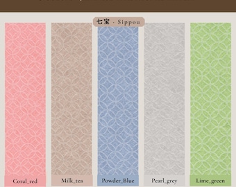 Sippou Washi Digital Paper Bundle | 5 Colors Japanese Wave Pattern | Scrapbooking Card Making Digital Planner Printable