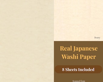 Real Japanese Washi Paper Texture, 8 Sheet Digital Background, Printable Scanned Washi, Color Editable, 12x12 Scrapbook Paper