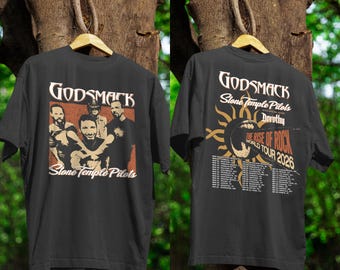 Godsmack x Stone Temple Pilots Tour 2026 Shirt, Rock Band Concert Tee, Vintage Grunge Metal Merch, Unisex Fan Gift T-Shirt