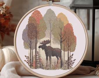 Moose in autumn – PDF – 161 x 161 stitches