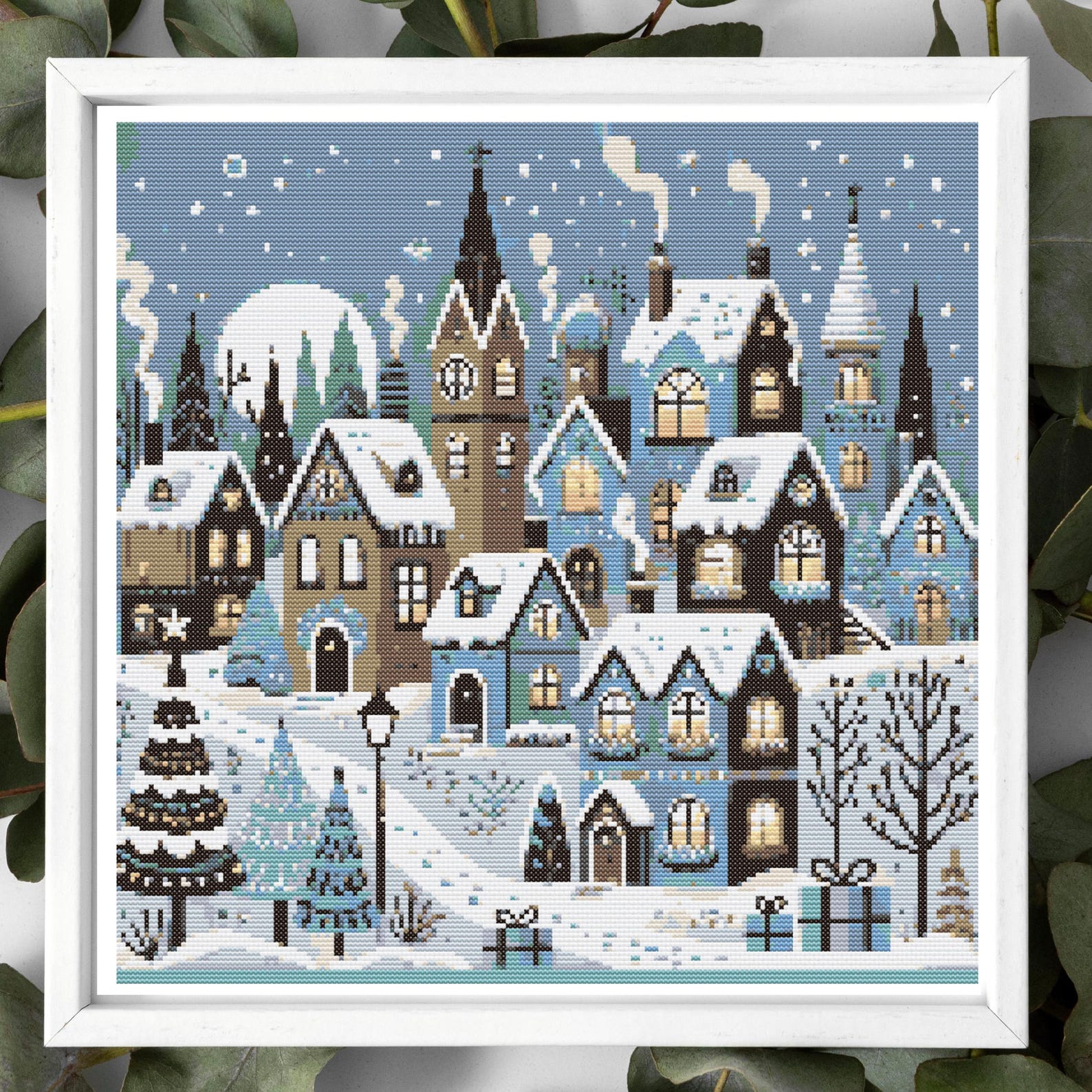 Christmas Village Cross Stitch Pattern PDF – 186 X 186 Stitches - Etsy