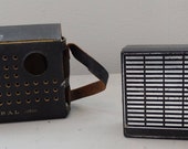 Vintage 60s Admiral AM Transistor Radio in Leather carry case Pocket Radio