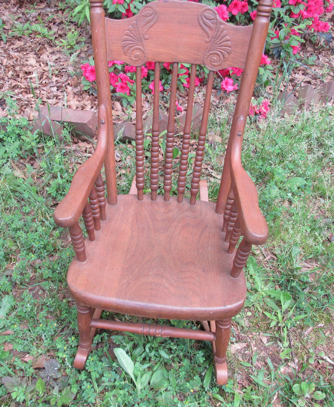Antique wooden oak Child's Rocker Rocking chair Baby Etsy