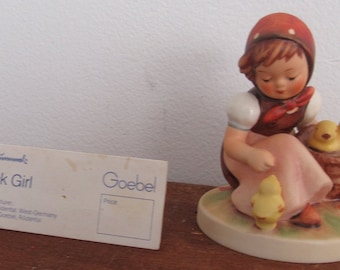 Hummel Goebel "Chick Girl " W Germany Porcelain Girl with Basket of chicks Figurine #82