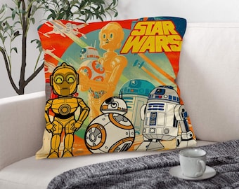 Star Wars Vintage Reconstruction Pillow Case: Cotton Fabric Home