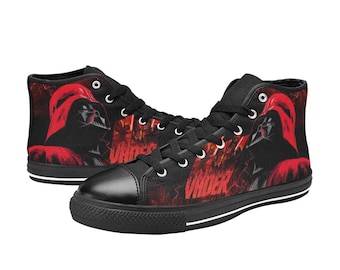 Zapatillas altas de lona personalizadas de Darth Vader, zapatillas casuales