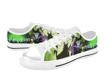 Low Top Sneakers Canvas Custom Maleficent Sneakers Casual