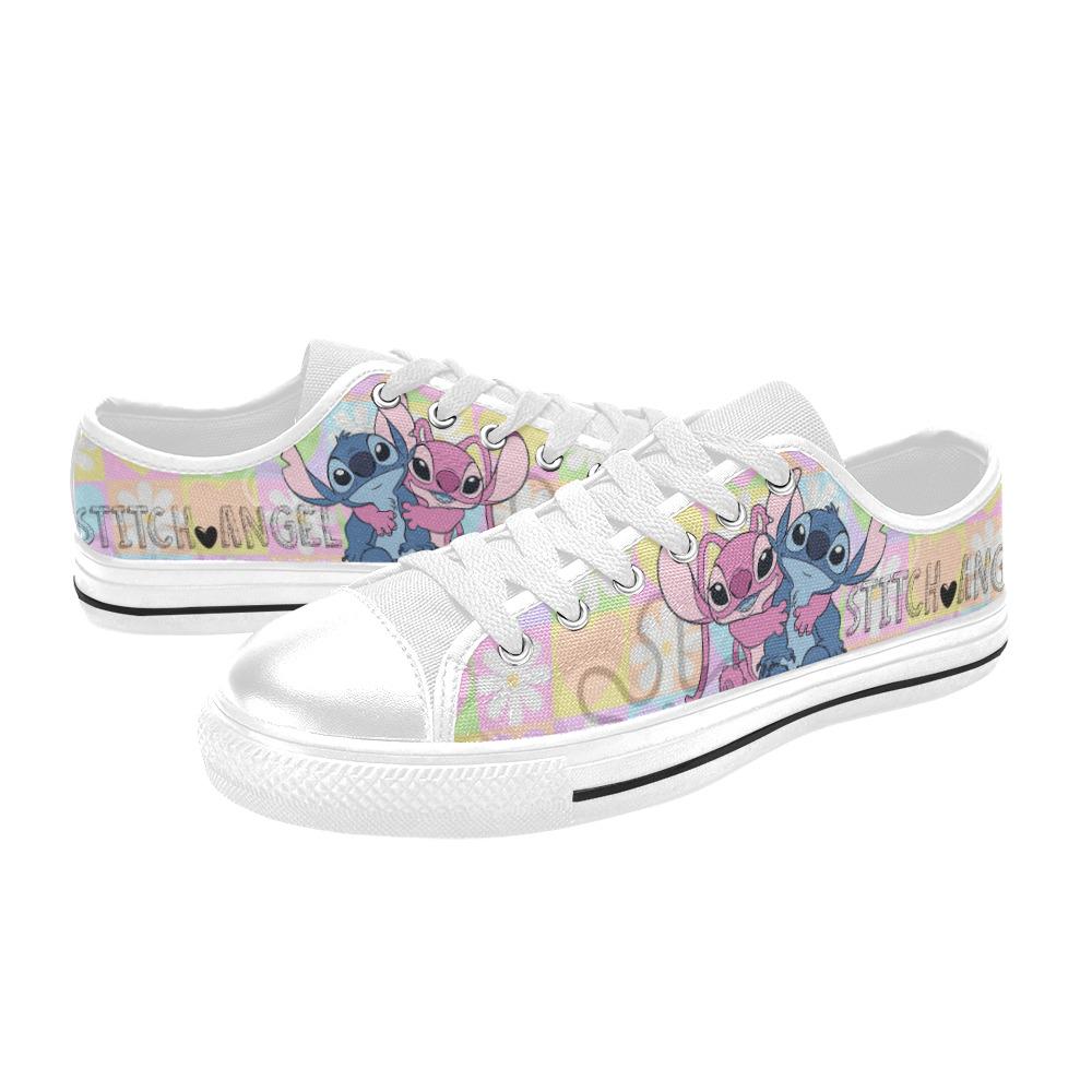 Low Top Sneakers Canvas Custom Lilo And Stitch Sneakers Casual