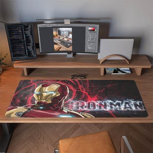 Alfombrilla de ratón de Iron Man con base de goma antideslizante