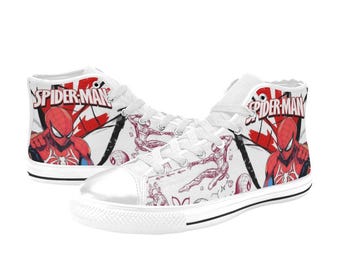Wysokie trampki z płótna, spersonalizowane trampki Spiderman, codzienne